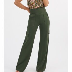CAbi Dark Green Wide Leg Pants